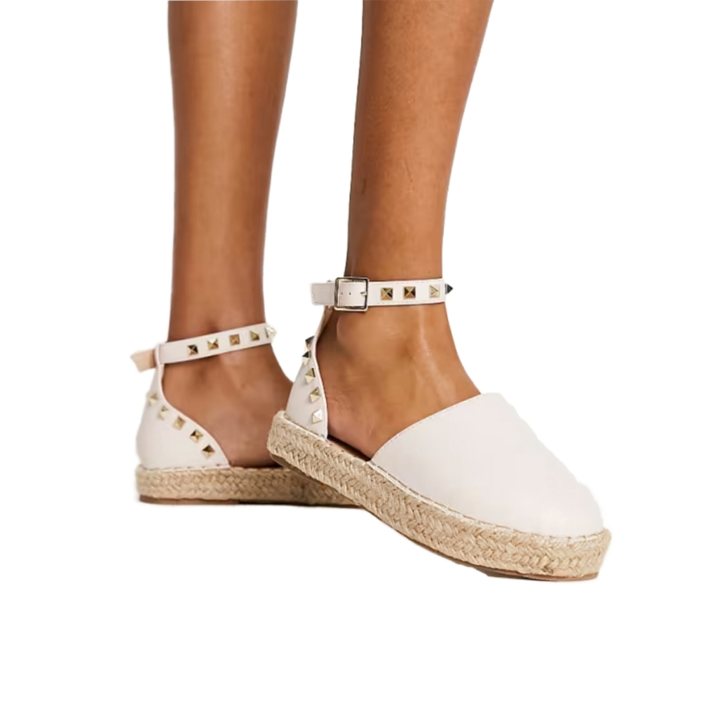 VIDORETTA Spiked Leather & Jute Espadrille Sandal